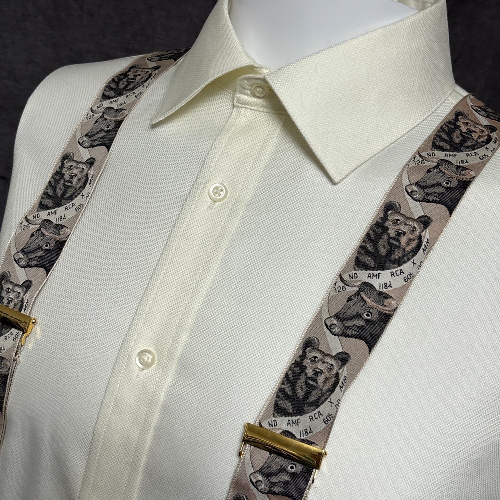Trafalgar Suspenders Limited Edition Silk Bull Bear Stock Calvin Curtis Braces